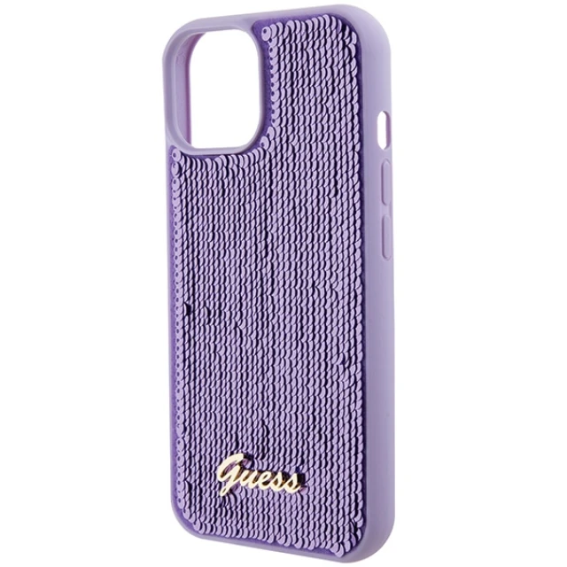 Чохол Guess Sequin Script Metal для iPhone 15 Purple (GUHCP15SPSFDGSU)