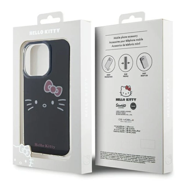 Чохол Hello Kitty Kitty Face для iPhone 13 Pro Max Black (HKHCP13XHKHLK)