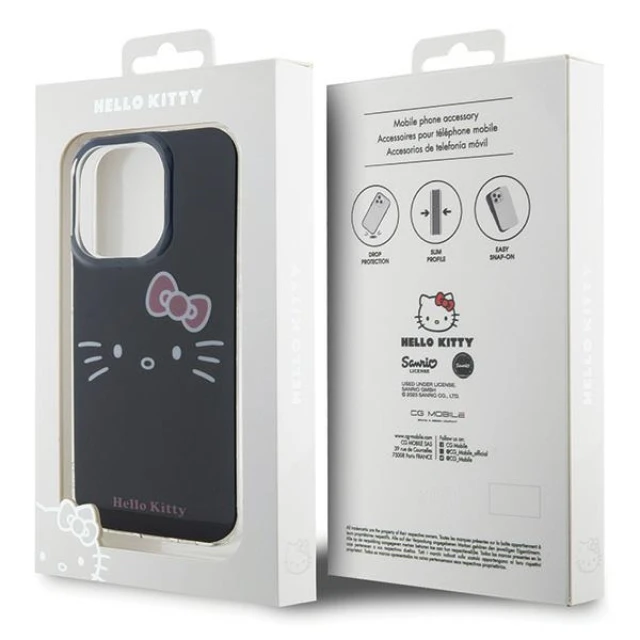 Чохол Hello Kitty Hardcase IML Kitty Face для iPhone 14 Pro Black (Hel000023-0)