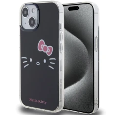 Чохол Hello Kitty Kitty Face для iPhone 15 | 14 | 13 Black (HKHCP15SHKHLK)