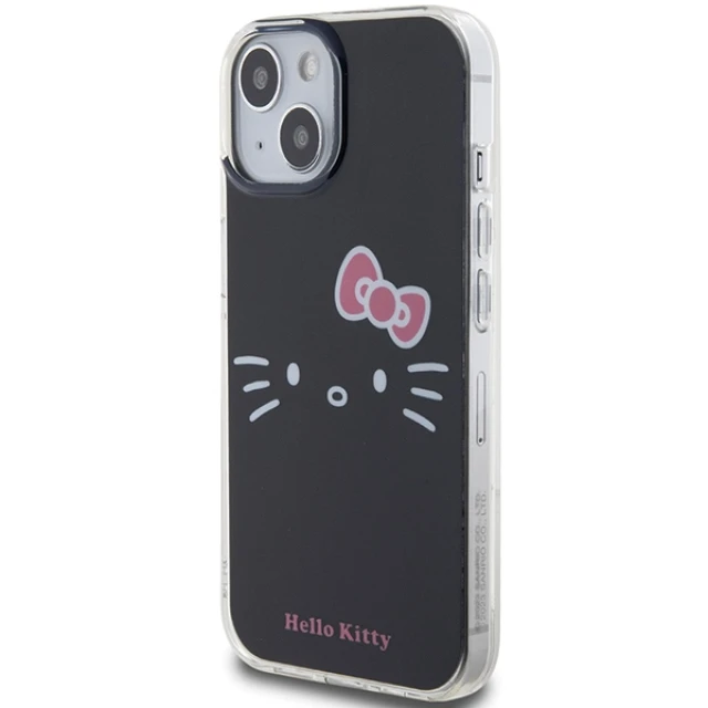 Чохол Hello Kitty Kitty Face для iPhone 15 | 14 | 13 Black (HKHCP15SHKHLK)