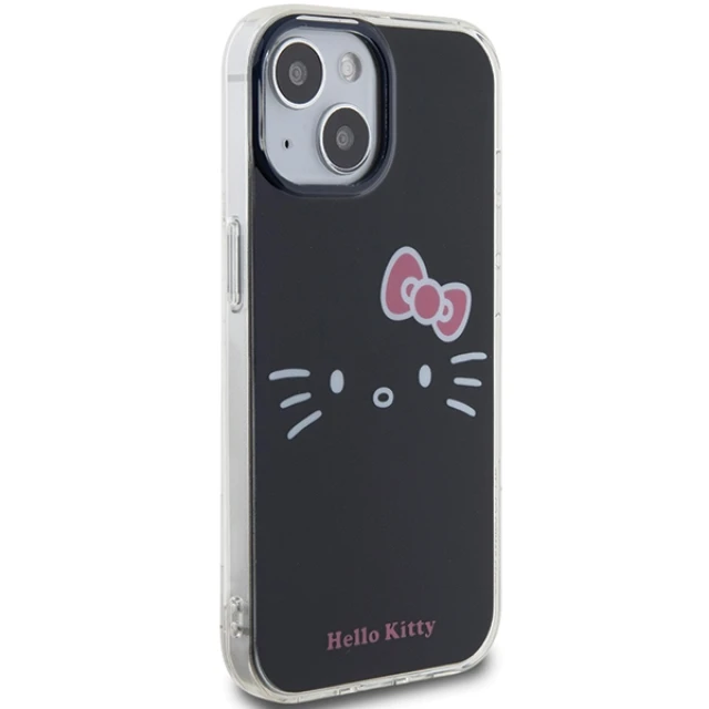 Чохол Hello Kitty Kitty Face для iPhone 15 | 14 | 13 Black (HKHCP15SHKHLK)