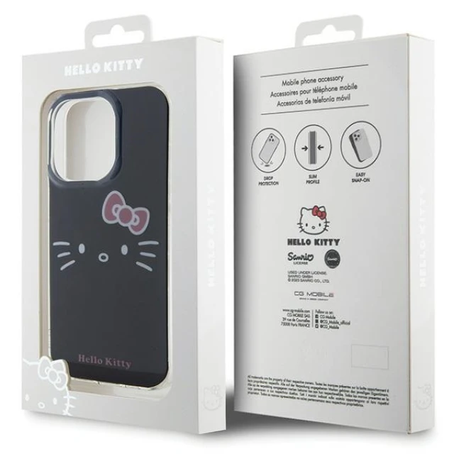 Чохол Hello Kitty IML Kitty Face для iPhone 15 Pro Black (HKHCP15LHKHLK)