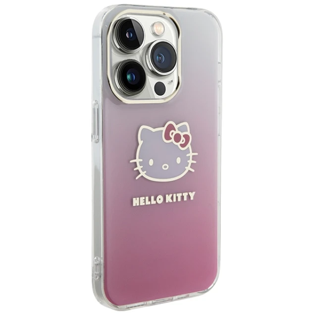 Чохол Hello Kitty IML Gradient Electrop Kitty Head для iPhone 13 Pro / 13 Pink (HKHCP13LHDGKEP)