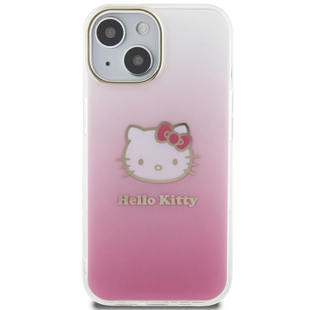 Чохол Hello Kitty IML Gradient Electrop для iPhone 15 / iPhone 14 / iPhone 13 Pink (HKHCP15SHDGKEP)