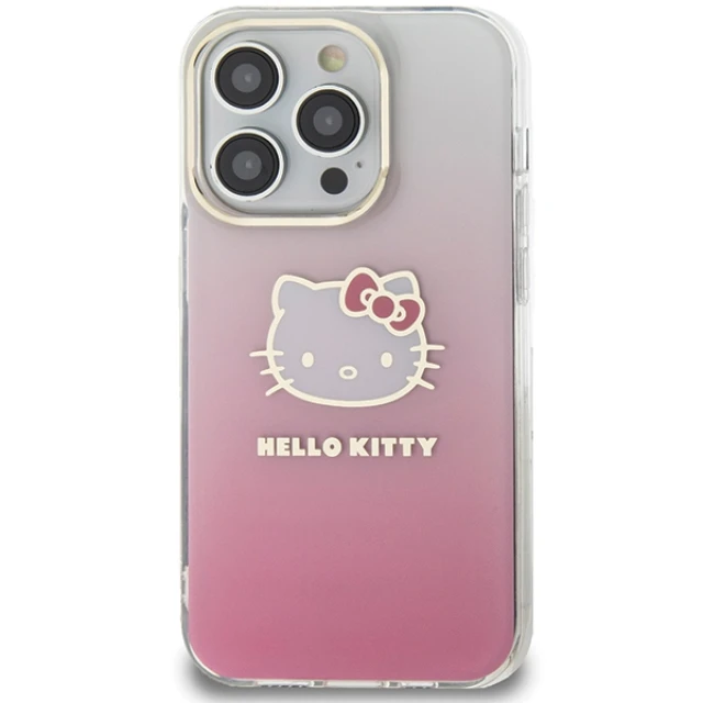 Чохол Hello Kitty Hardcase IML Gradient Electrop для iPhone 15 Pro Pink (HKHCP15LHDGKEP)