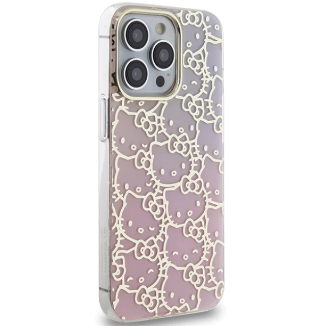 Чохол Hello Kitty IML Gradient Electrop Crowded Kitty Head для iPhone 13 Pro | 13 Pink (HKHCP13LHCHPEP)