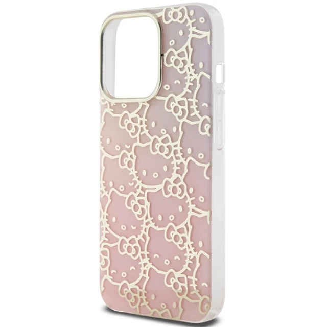 Чехол Hello Kitty IML Gradient Electrop Crowded Kitty Head для iPhone 13 Pro Max Pink (HKHCP13XHCHPEP)