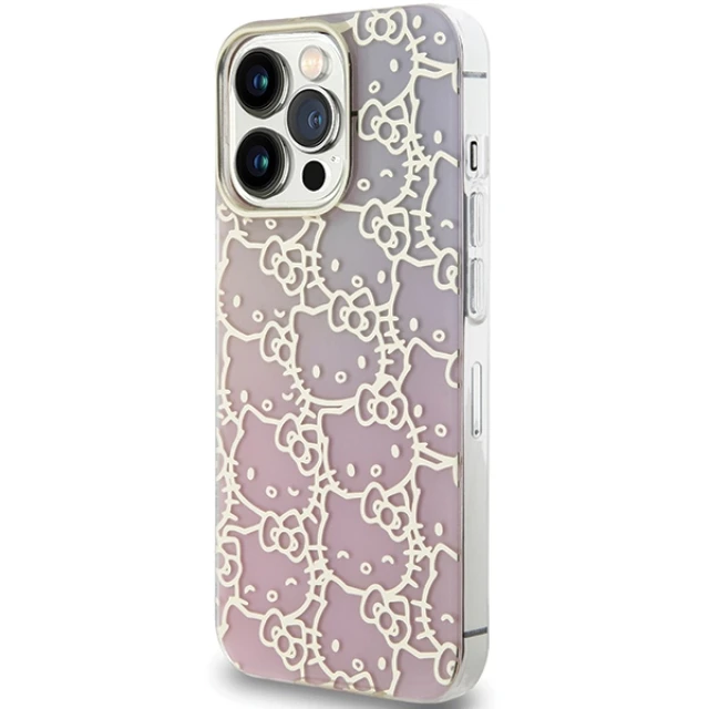 Чохол Hello Kitty Gradient Electrop Crowded Kitty Head для iPhone 15 Pro Pink (HKHCP15LHCHPEP)