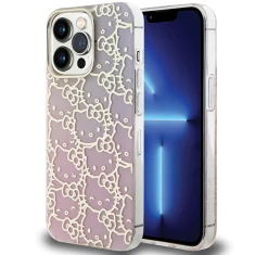 Чохол Hello Kitty IML Gradient Electrop Crowded Kitty Head для iPhone 15 Pro Max Рожевий (HKHCN61HCHPEP)