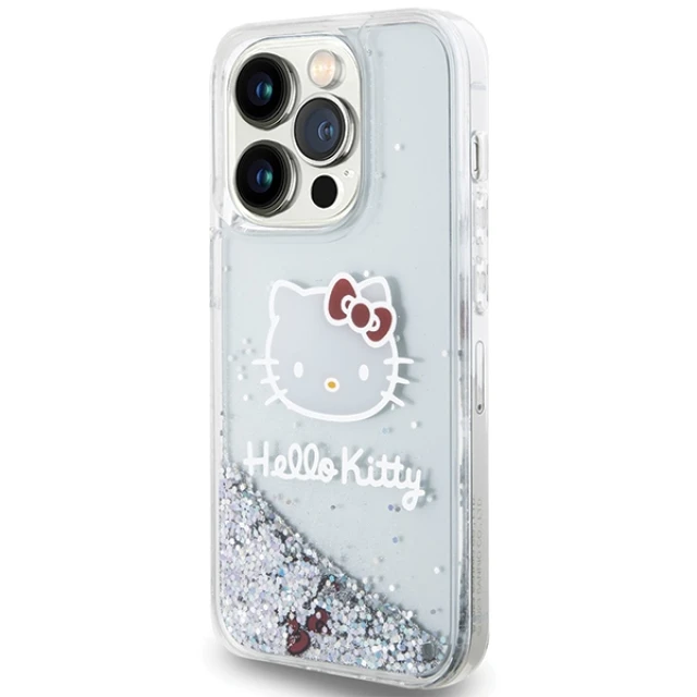 Чохол Hello Kitty Liquid Glitter Charms для iPhone 13 Pro Max Silver (HKHCP13XLIKHET)