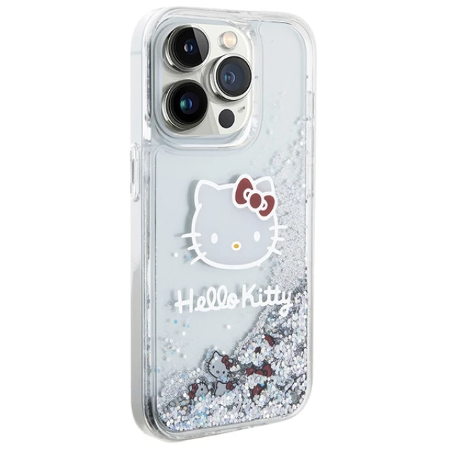 Чохол Hello Kitty Liquid Glitter Charms для iPhone 13 Pro Max Silver (HKHCP13XLIKHET)
