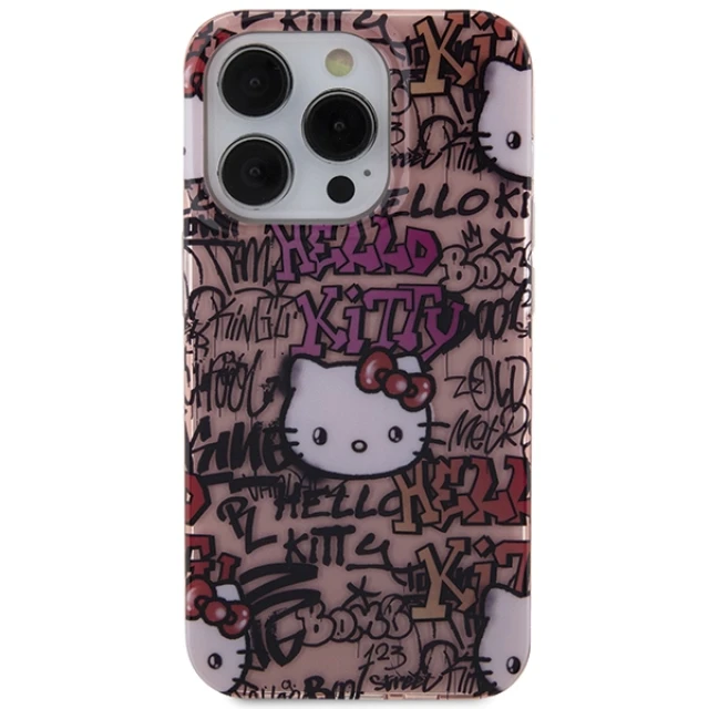 Чохол Hello Kitty IML Tags Graffiti для iPhone 13 Pro Max Pink (HKHCP13XHDGPTP)