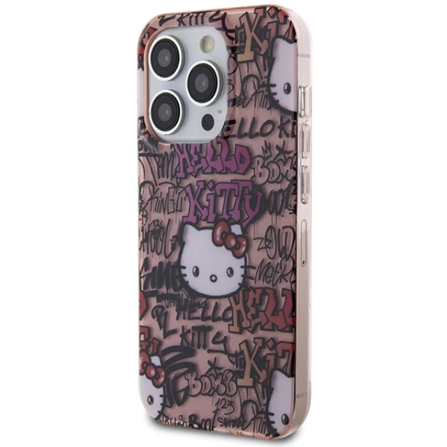 Чохол Hello Kitty IML Tags Graffiti для iPhone 15 Pro Pink (HKHCP15LHDGPTP)