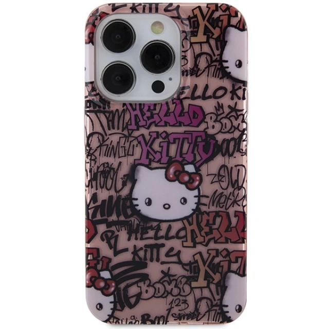 Чохол Hello Kitty IML Tags Graffiti для iPhone 15 Pro Pink (HKHCP15LHDGPTP)