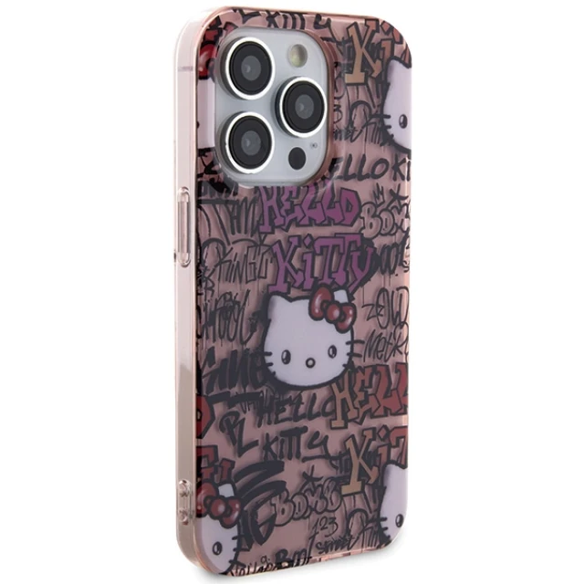Чохол Hello Kitty IML Tags Graffiti для iPhone 15 Pro Pink (HKHCP15LHDGPTP)