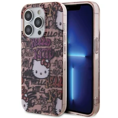Чохол Hello Kitty Tags Graffiti для iPhone 15 Pro Max Pink (HKHCP15XHDGPTP)