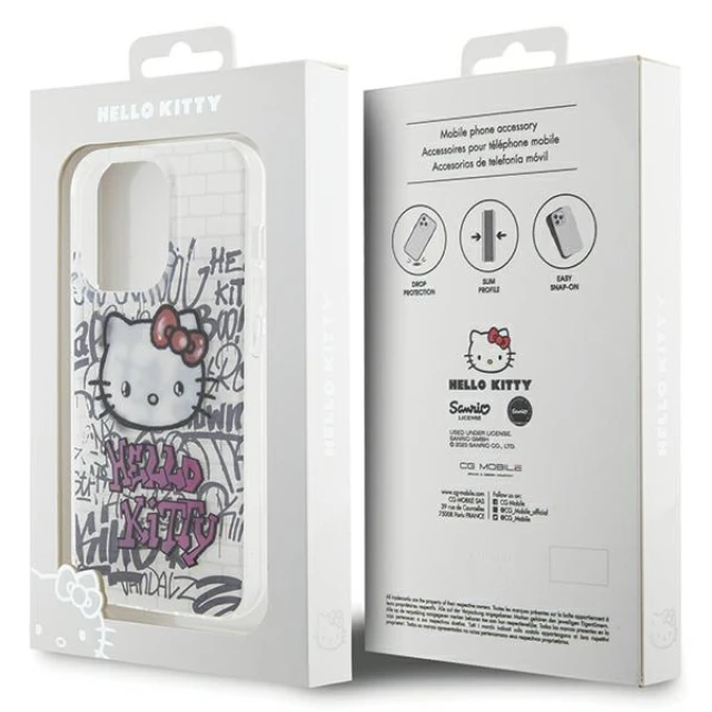 Чохол Hello Kitty IML Kitty On Bricks Graffiti для iPhone 13 Pro Max White (HKHCP13XHDGPHT)
