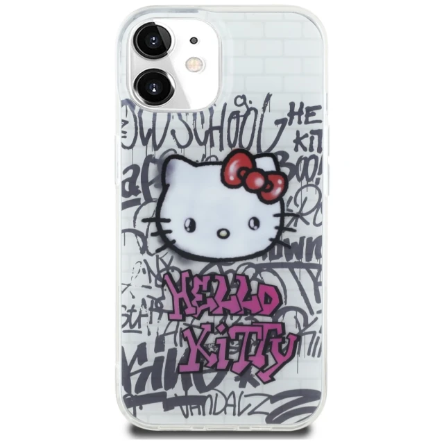 Чохол Hello Kitty IML Kitty On Bricks Graffiti для iPhone 15 / 14 / 13 White (HKHCP15SHDGPHT)