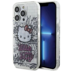 Чохол Hello Kitty Kitty On Bricks Graffiti для iPhone 15 Pro White (HKHCP15LHDGPHT)