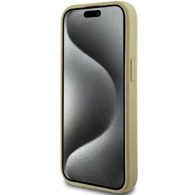 Чохол Hello Kitty Leather Kitty Head для iPhone 14 | 15 | 13 Gold with MagSafe (HKHMP14SPGHCKD)