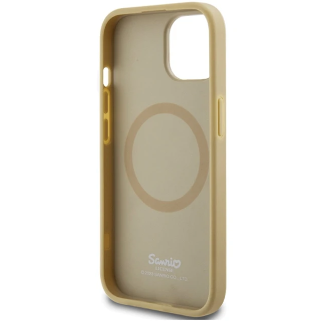 Чохол Hello Kitty Leather Kitty Head для iPhone 14 | 15 | 13 Gold with MagSafe (HKHMP14SPGHCKD)