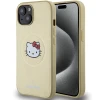 Чохол Hello Kitty Hardcase Leather Kitty Head для iPhone 15 / iPhone 14 / iPhone 13 Gold with MagSafe (HKHMP15SPGHCKD)