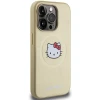 Чохол Hello Kitty Leather Kitty Head для iPhone 15 Pro Gold with MagSafe (HKHMP15LPGHCKD)