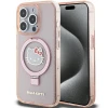 Чохол Hello Kitty Ring Stand Glitter Electrop Logo для iPhone 15 Pro Pink with MagSafe (KLHMP15LHMRSKHH)