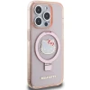 Чохол Hello Kitty Ring Stand Glitter Electrop Logo для iPhone 15 Pro Pink with MagSafe (KLHMP15LHMRSKHH)