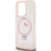 Чохол Hello Kitty Ring Stand Glitter Electrop Logo для iPhone 15 Pro Pink with MagSafe (KLHMP15LHMRSKHH)