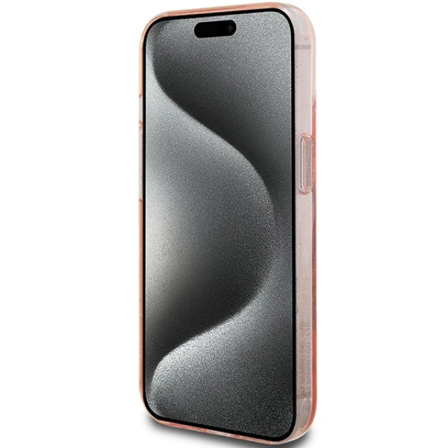 Чохол Hello Kitty Ring Stand Glitter Electrop Logo для iPhone 15 Pro Max Pink with MagSafe (Hel000117-0)