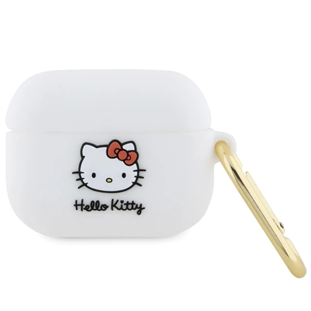 Чохол для навушників Hello Kitty Silicone 3D Kitty Head для AirPods Pro White (HKA23DKHSH)