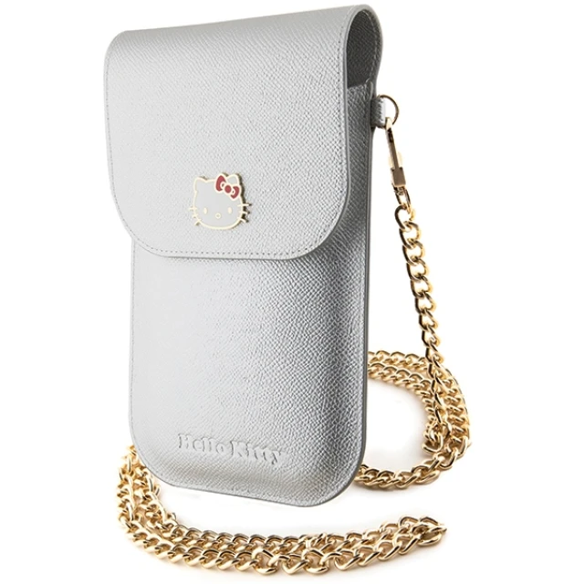 Сумка Hello Kitty Leather Metal Logo Chain Silver (Hel000091-0)