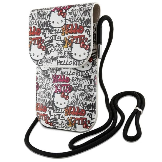 Сумка Hello Kitty Leather Tags Graffiti Cord Beige (Hel000097-0)