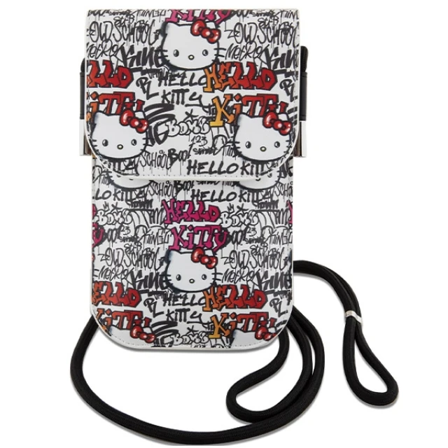 Сумка Hello Kitty Leather Tags Graffiti Cord Beige (Hel000097-0)