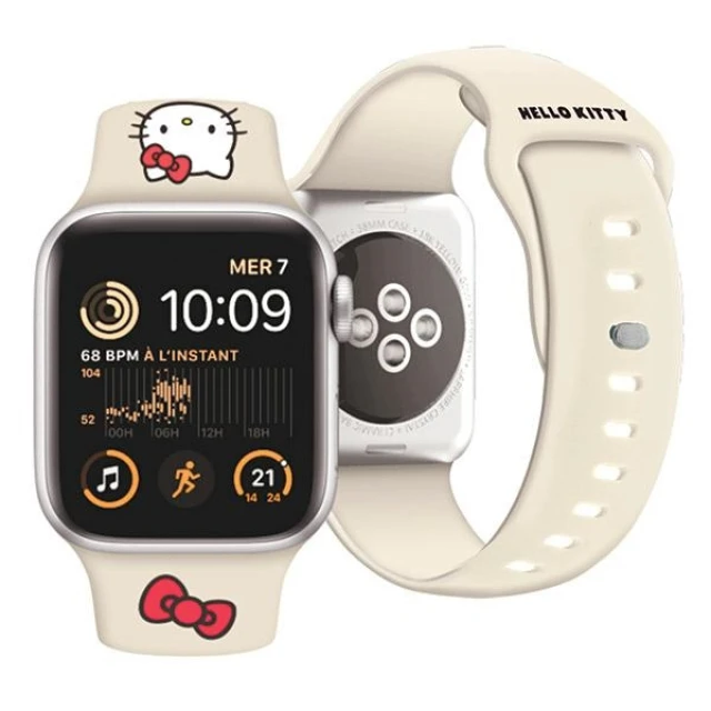 Ремінець Hello Kitty Silicone Kitty Head для Apple Watch 42 (10 series) | 41 | 40 | 38 mm Beige (Hel000060-0)