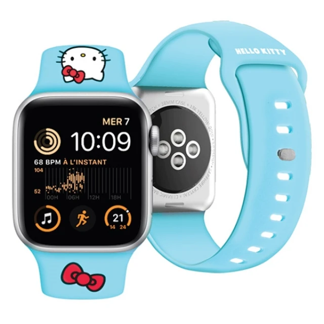 Ремінець Hello Kitty Silicone Kitty Head для Apple Watch 42 (10 series) | 41 | 40 | 38 mm Blue (Hel000053-0)