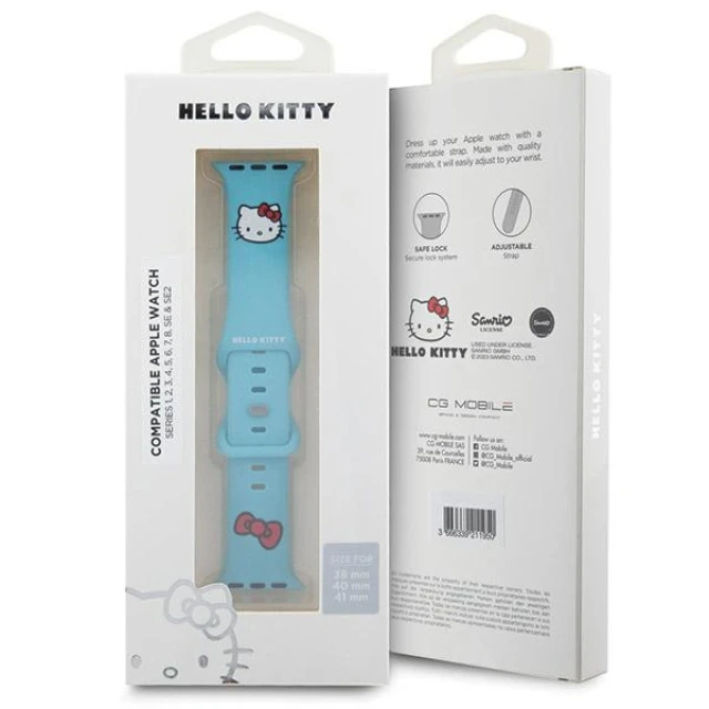 Ремінець Hello Kitty Silicone Kitty Head для Apple Watch 42 (10 series) | 41 | 40 | 38 mm Blue (Hel000053-0)