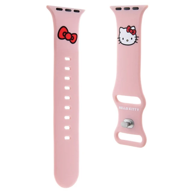 Ремінець Hello Kitty Silicone Kitty Head для Apple Watch 42 (10 series) | 41 | 40 | 38 mm Pink (HKAWMSCHBLP)