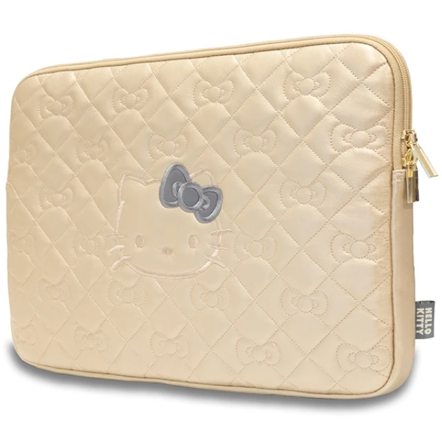 Чохол-папка для ноутбука Hello Kitty Sleeve Zip PU Quilted Bows 14 inch Gold (HKCSZPEKHBPD)