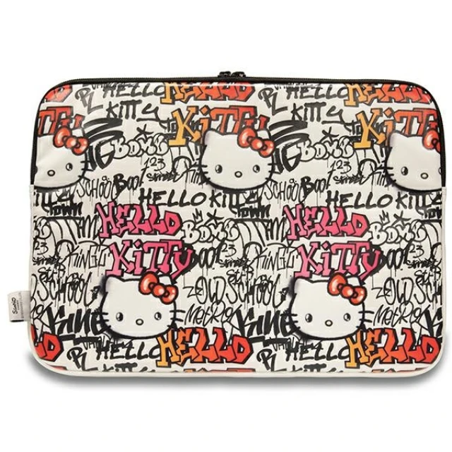 Чохол-папка для ноутбука Hello Kitty Sleeve Zip PU Tags Graffiti 14 inch Beige (HKCSZPDGPTE)