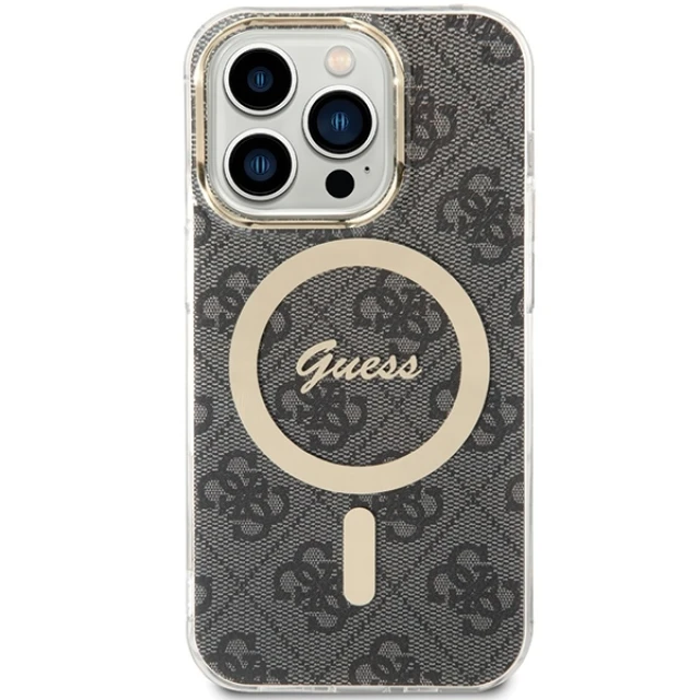 Чохол Guess IML 4G для iPhone 15 Pro Black with MagSafe (GUHMP15LH4STK)