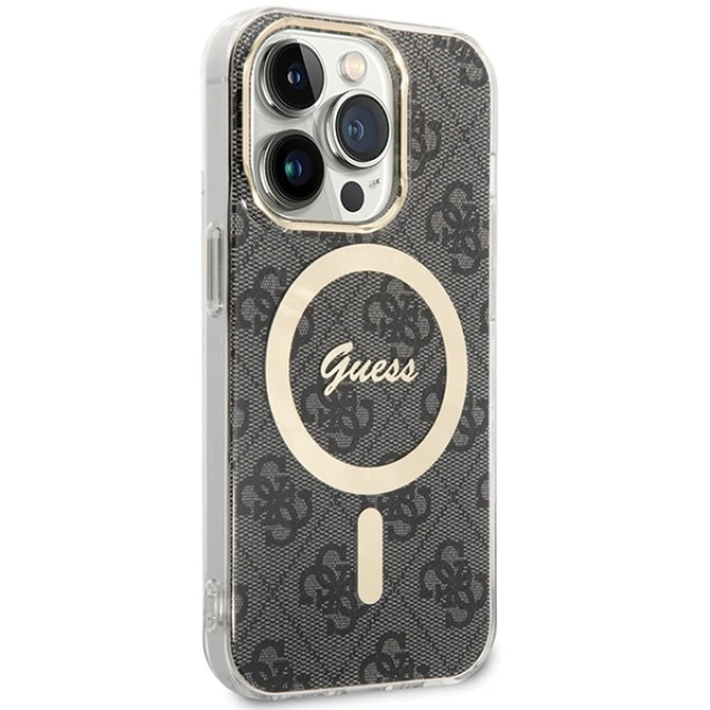 Чохол Guess IML 4G для iPhone 15 Pro Black with MagSafe (GUHMP15LH4STK)