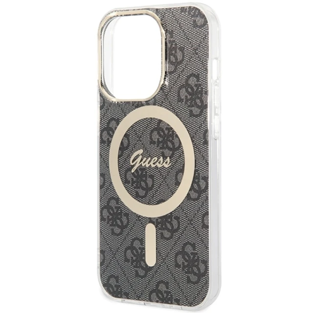 Чохол Guess IML 4G для iPhone 15 Pro Black with MagSafe (GUHMP15LH4STK)