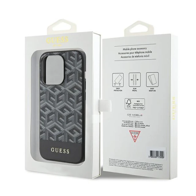 Чохол Guess GCube Stripes для iPhone 15 Pro Max Black with MagSafe (GUHMP15XHGCFSEK)