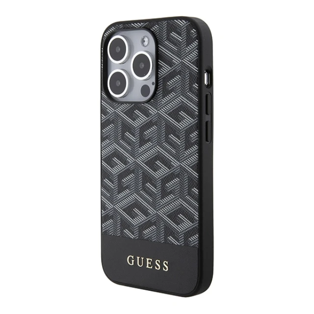 Чохол Guess GCube Stripes для iPhone 15 Pro Max Black with MagSafe (GUHMP15XHGCFSEK)