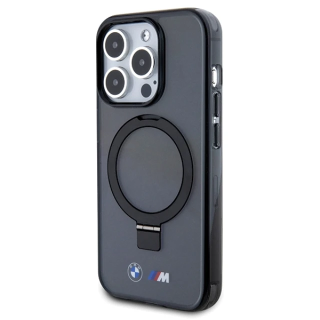 Чохол BMW Ring Stand M Collection для iPhone 15 Pro Black with MagSafe (BMHMP15LURSK)