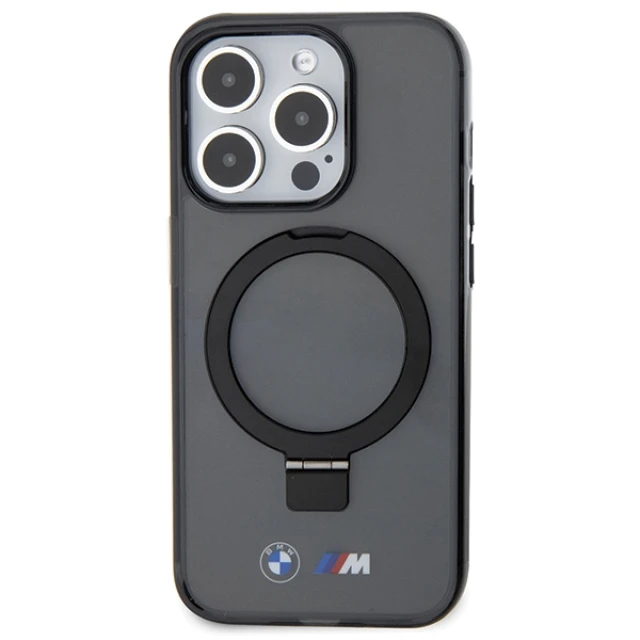 Чохол BMW Ring Stand M Collection для iPhone 15 Pro Black with MagSafe (BMHMP15LURSK)