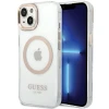 Чохол Guess Metal Outline для iPhone 15 Plus Gold with MagSafe (GUHMP15MHTRMD)